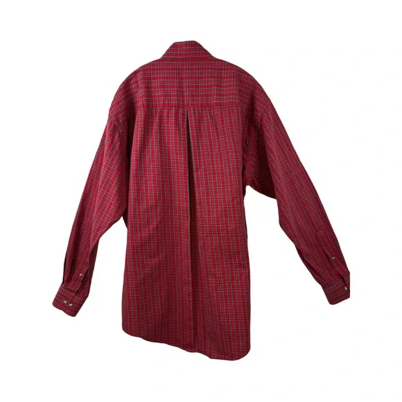 Men’s Long Sleeve Button Down Shirt  Size 15.5  34/35 Red Green Small Plaid - Picture 4 of 8
